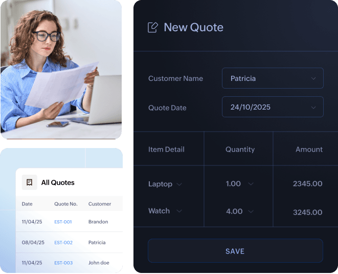 Create, send, and track quotes with ease